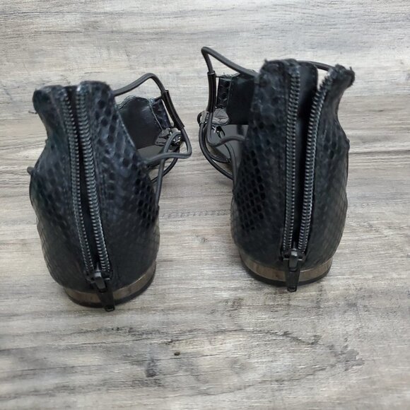 ❤️366 Aldo Zeanna Split Toe Casual Black Gladiator Sandal - Picture 10 of 14